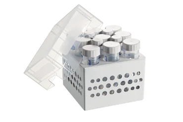 艾本德儲存盒 3 × 3, 可放置 9  個 50  mL 試管和 4  個 15  mL 試管，2  件，高 127  mm，5  英寸，聚丙烯材料，可耐受最低 -86  °C，高溫高壓滅菌，帶蓋子